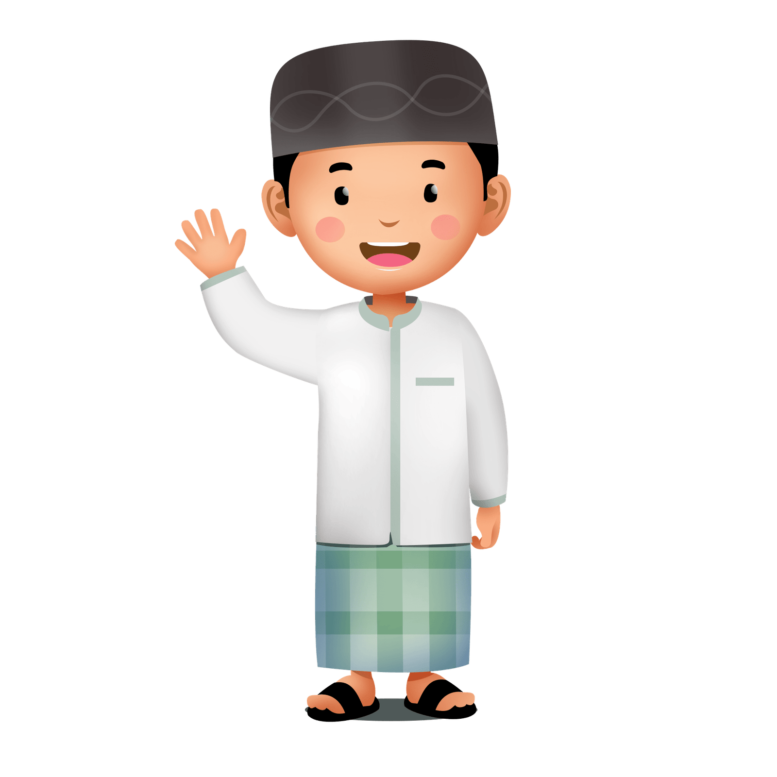 —Pngtree—santri kecil hallo assalamualaikum_8518416