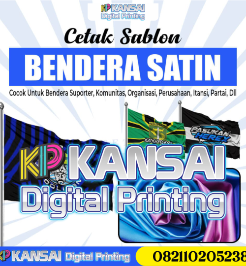 cetak satin bendera